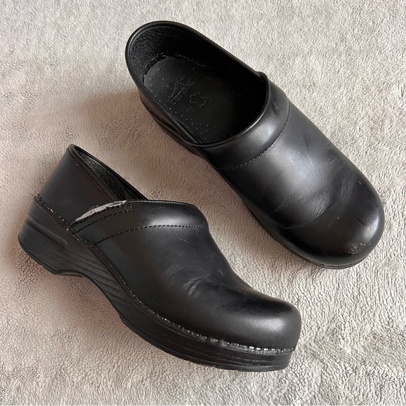 Dansko Shoes - Dansko Professional Black Cabrio Leather Clog Comfort Nursing Sz 39